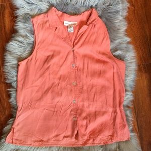 August Silk Pink Sleeveless Blouse